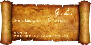 Gerstmayer Líviusz névjegykártya
